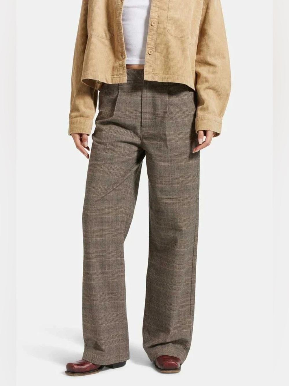 Brixton Houndstooth Ludlow Trouser Pant in Pinecone Brown Size 27